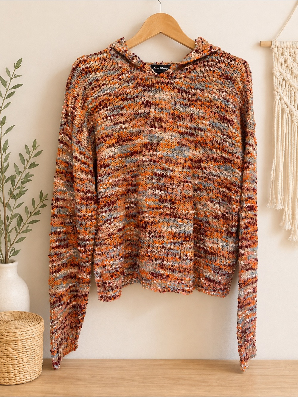 Always Multicolor Bouclé Knit Cardigan with Heart Label